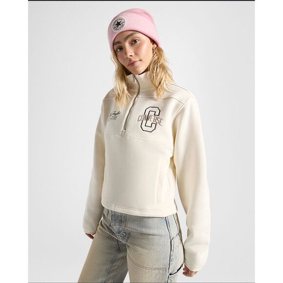 Converse Retro Pullover Half Zip Sweater Size Small New - Picture 1 of 7
